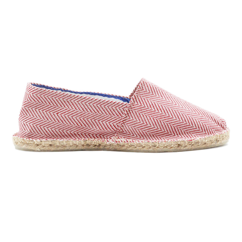 vue interieur espadrilles toile coton recycle blanc rouge jules & jenn