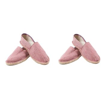 vue croisee espadrilles toile coton recycle blanc rouge jules & jenn