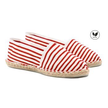 espadrilles toile coton rouge dore jules & jenn