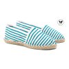 espadrilles toile coton turquoise dore jules & jenn