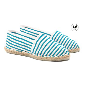espadrilles toile coton turquoise dore jules & jenn
