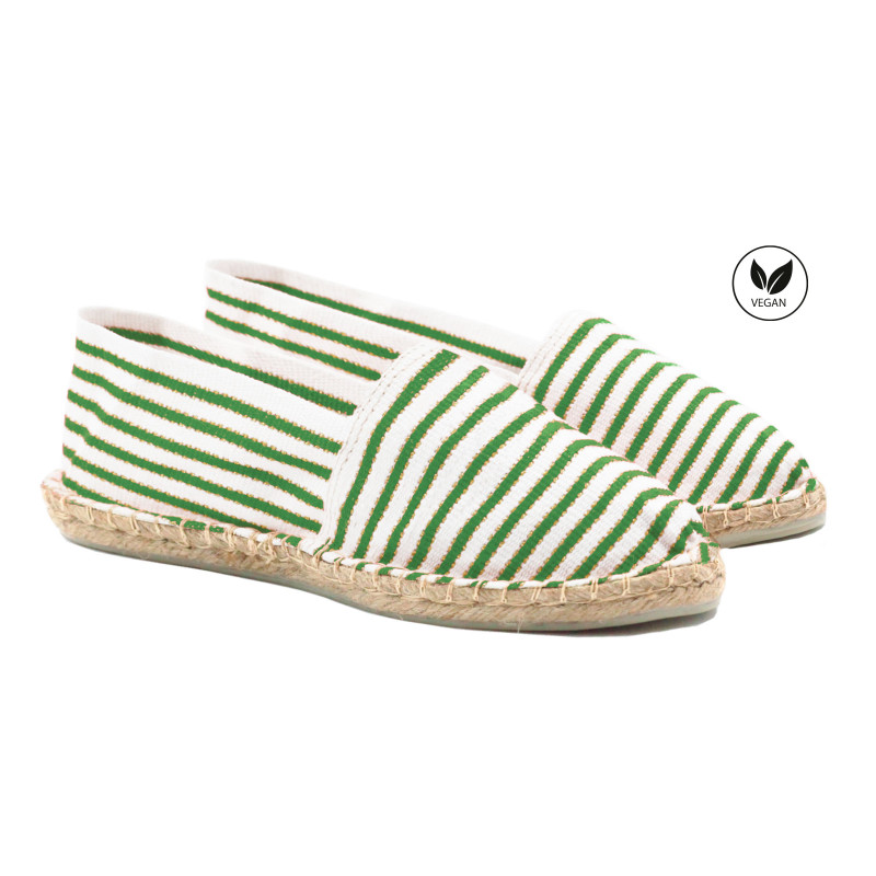 espadrilles toile coton vert dore jules & jenn