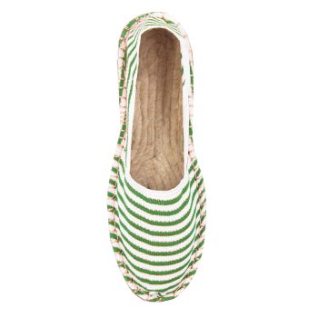 vue dessus espadrilles toile coton vert dore jules & jenn