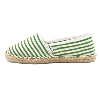 vue exterieur espadrilles toile coton vert dore jules & jenn