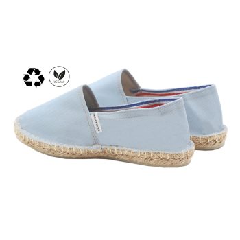 vue arriere espadrilles toile coton recycle bleu clair jules & jenn