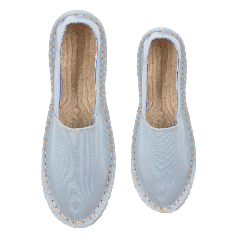 vue dessus espadrilles toile coton recycle bleu clair jules & jenn