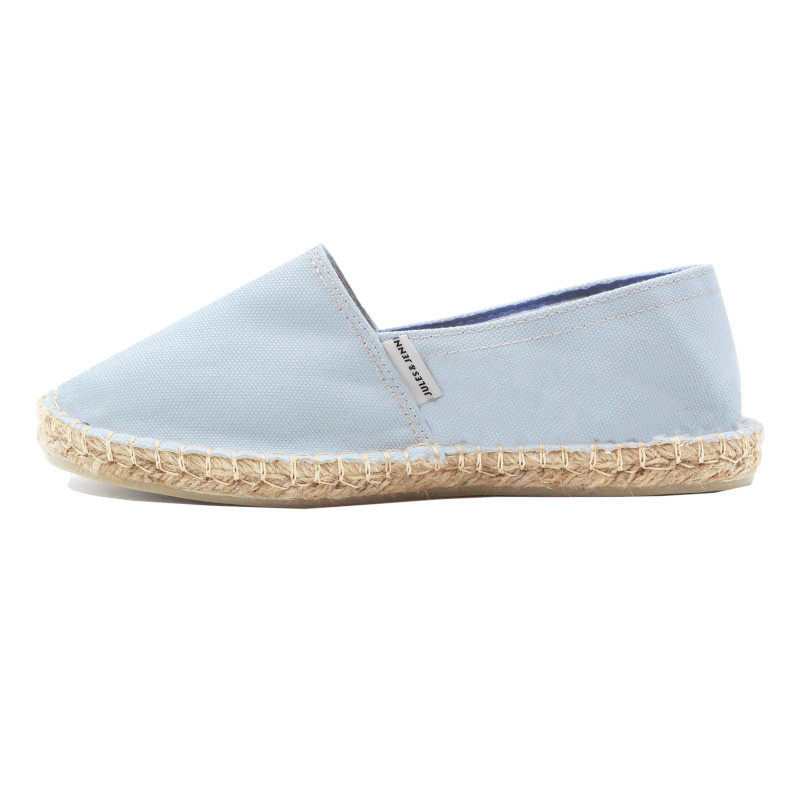 vue exterieur espadrilles toile coton recycle bleu clair jules & jenn