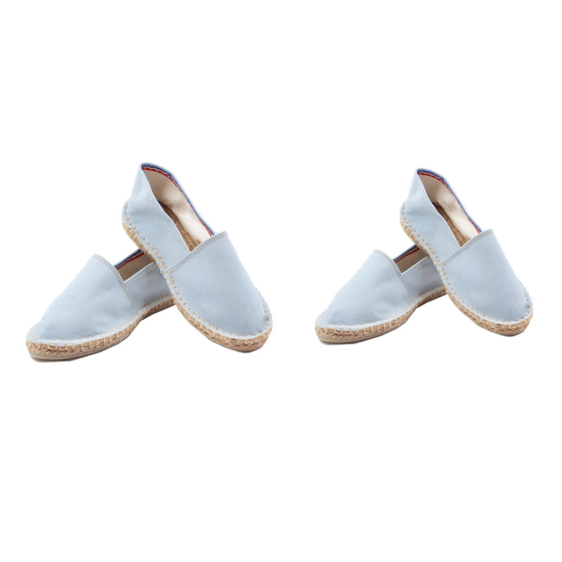 vue croise espadrilles toile coton recycle bleu clair jules & jenn