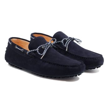 mocassins tradition cuir daim bleu jules & jenn
