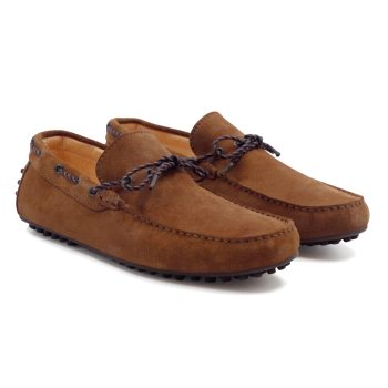 mocassins tradition cuir daim cognac jules & jenn