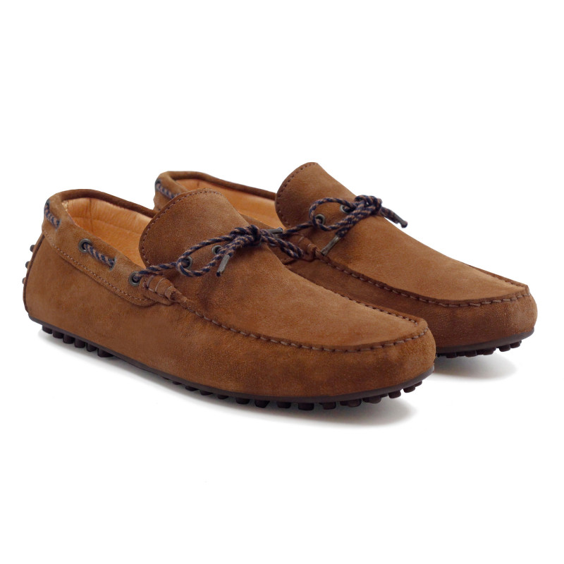 mocassins tradition cuir daim cognac jules & jenn