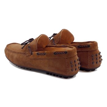 vue arriere mocassins tradition cuir daim cognac jules & jenn