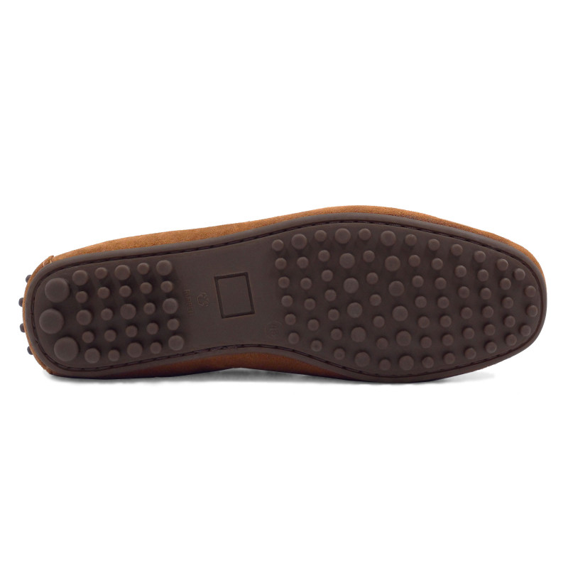vue dessous mocassins tradition cuir daim cognac jules & jenn