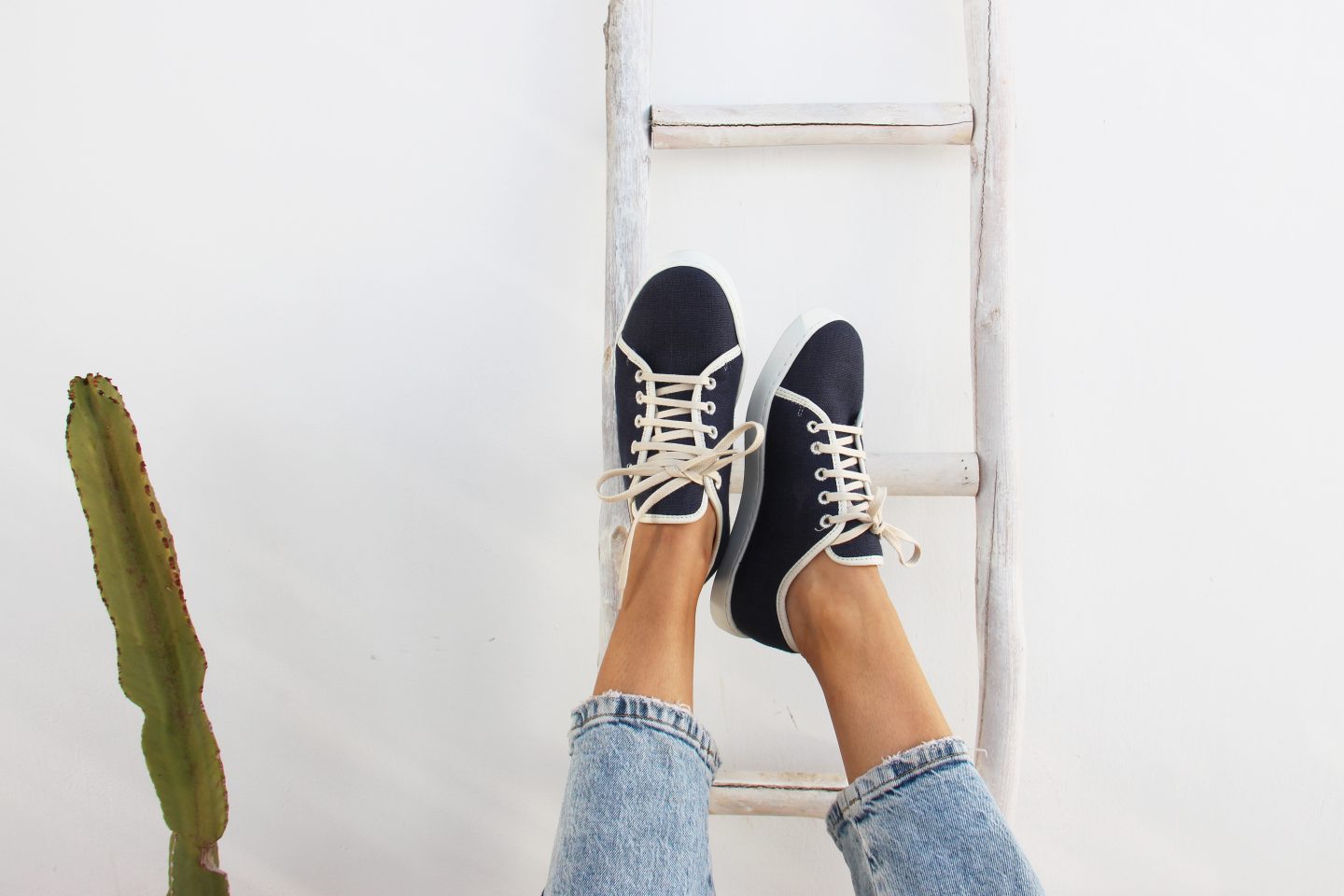 baskets lin bleu beige jules & jenn