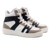 baskets montantes cuir graine blanc & noir jules & jenn
