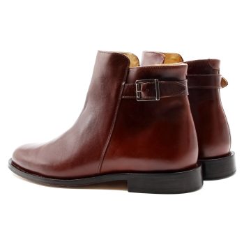 vue arriere boots boucle cuir marron jules & jenn