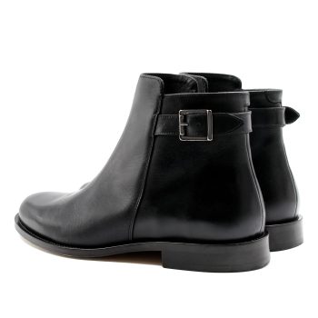 vue arriere boots boucle cuir noir jules & jenn