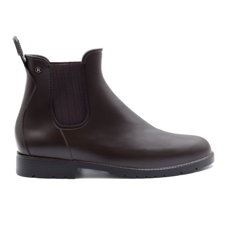 vue exterieur boots de pluie caoutchouc marron