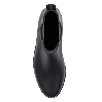vue dessus boots pluie caoutchouc noir & gris jules & jenn