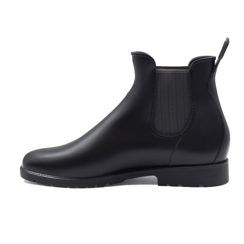 vue interieur boots pluie caoutchouc noir & gris jules & jenn
