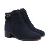 bottines cavalieres cuir daim bleu jules & jenn