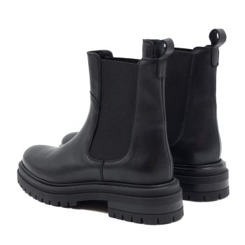 vue arriere bottines chelsea crantees cuir noir jules & jenn