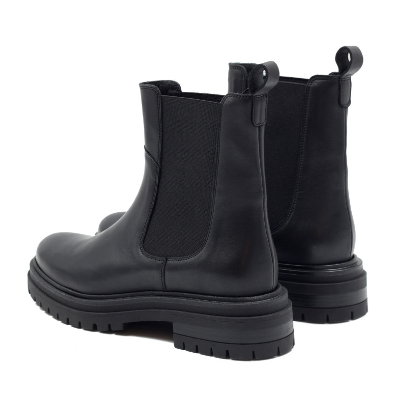 vue arriere bottines chelsea crantees cuir noir jules & jenn