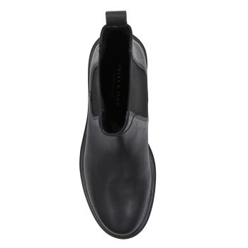 vue dessus bottines chelsea crantees cuir noir jules & jenn