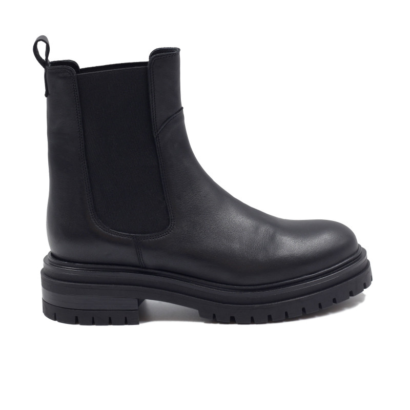 vue exterieur bottines chelsea crantees cuir noir jules & jenn