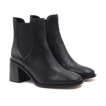 bottines chelsea talon cuir noir jules & jenn