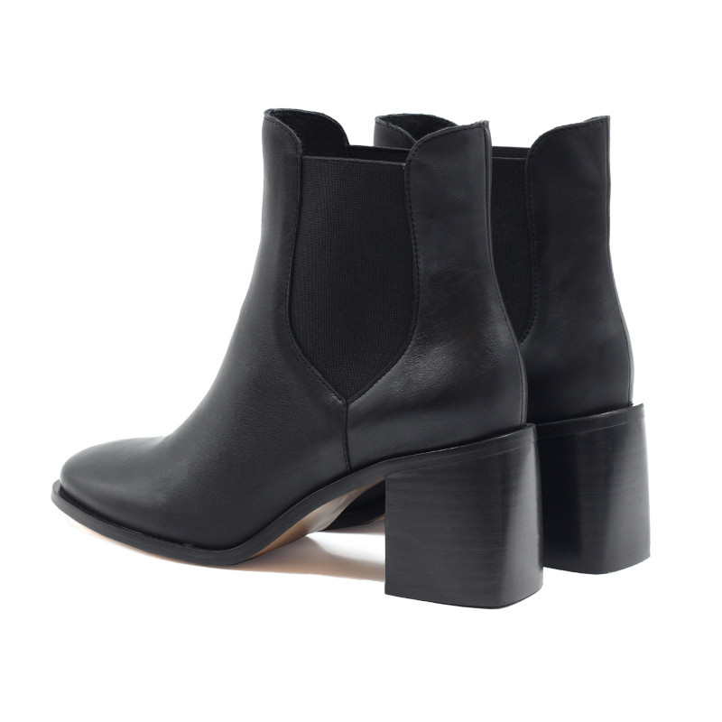 vue arriere bottines chelsea talon cuir noir jules & jenn