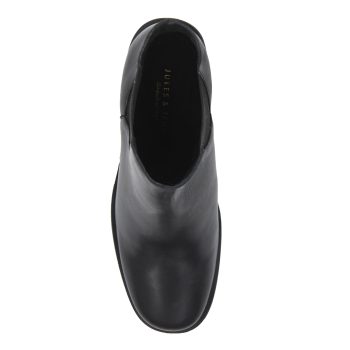 vue dessus bottines chelsea talon cuir noir jules & jenn