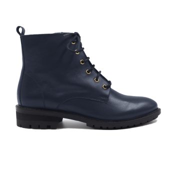 vue exterieur bottines plates a lacets cuir bleu jules & jenn