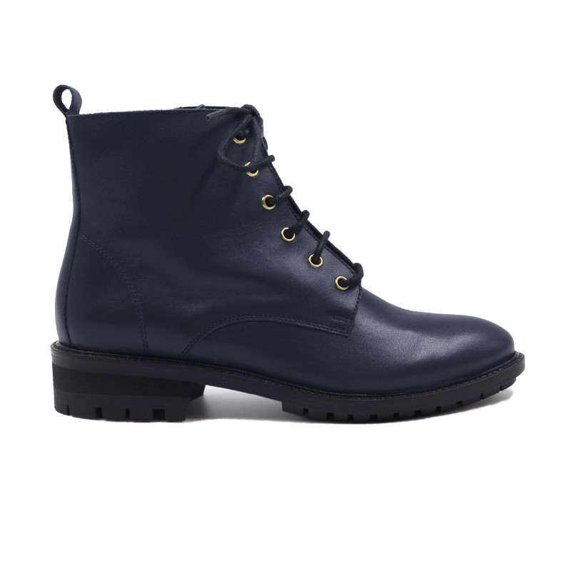vue exterieur bottines plates a lacets cuir bleu jules & jenn