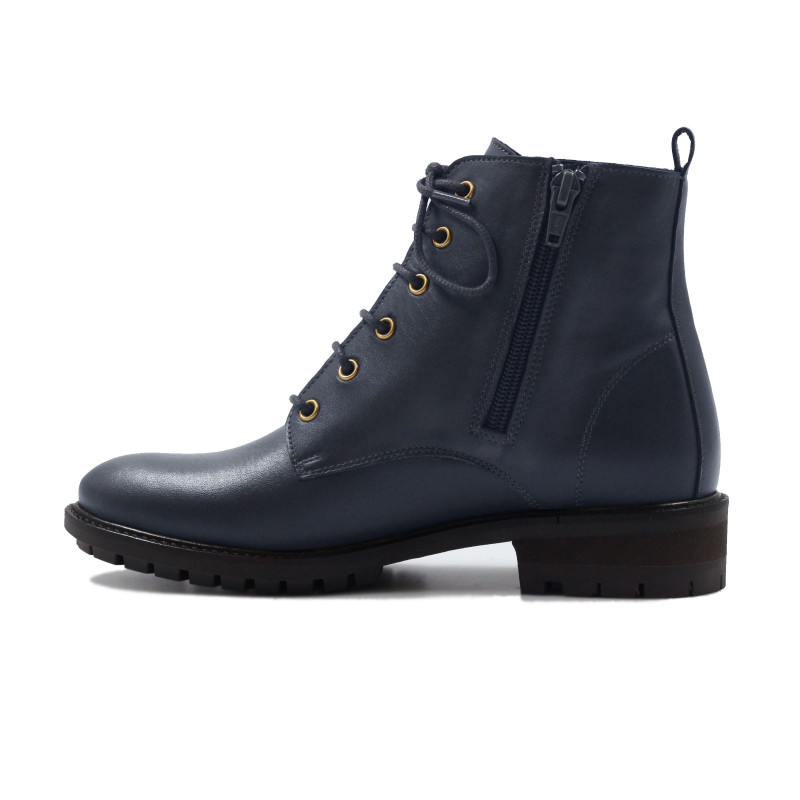 vue interieur bottines plates a lacets cuir bleu jules & jenn