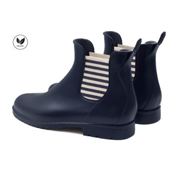 vue arriere bottines de pluie bleu & blanc jules & jenn