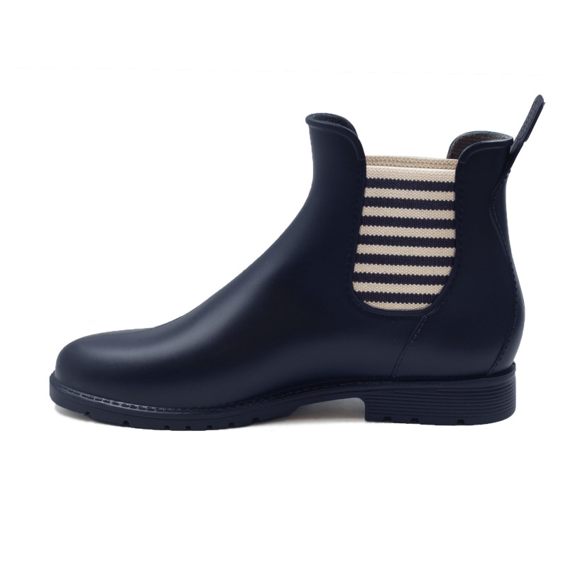 vue interieur bottines de pluie bleu & blanc jules & jenn