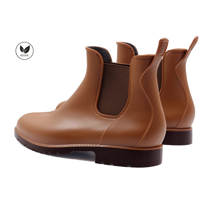 vue arriere bottines pluie caoutchouc camel jules jenn