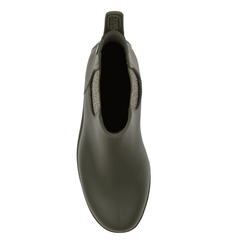 vue dessus bottines de pluie kaki jules & jenn