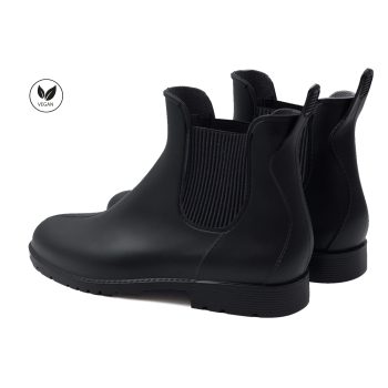 vue arriere bottines de pluie noir caoutchouc jules & jenn