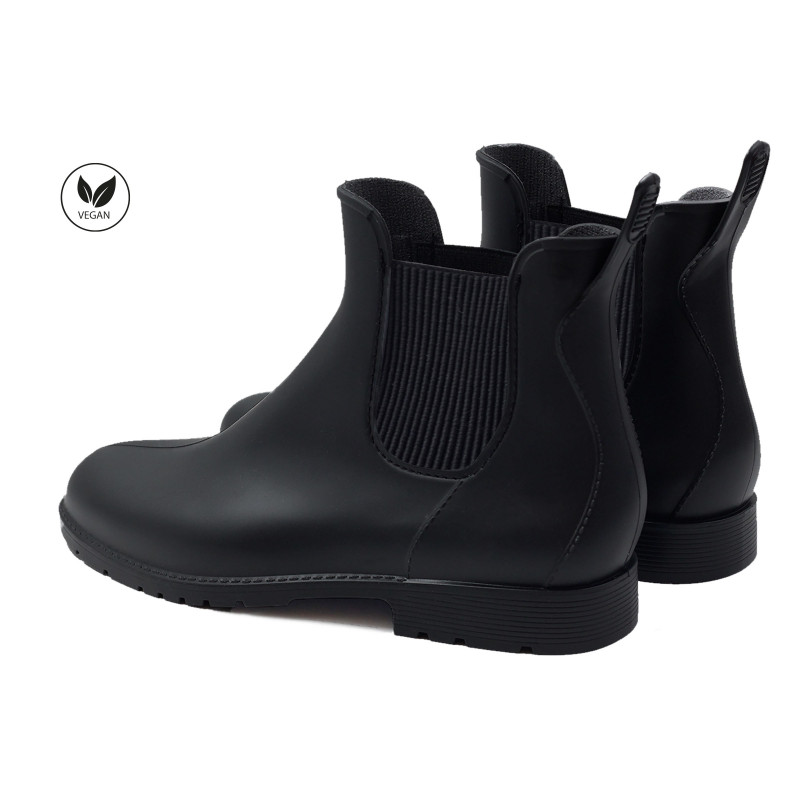 vue arriere bottines de pluie noir caoutchouc jules & jenn