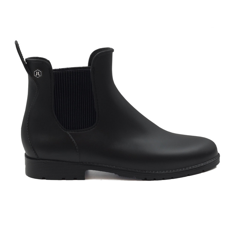 vue exterieur bottines de pluie caoutchouc noir jules & jenn