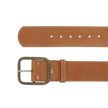 vue dessus ceinture bijou cuir camel jules & jenn