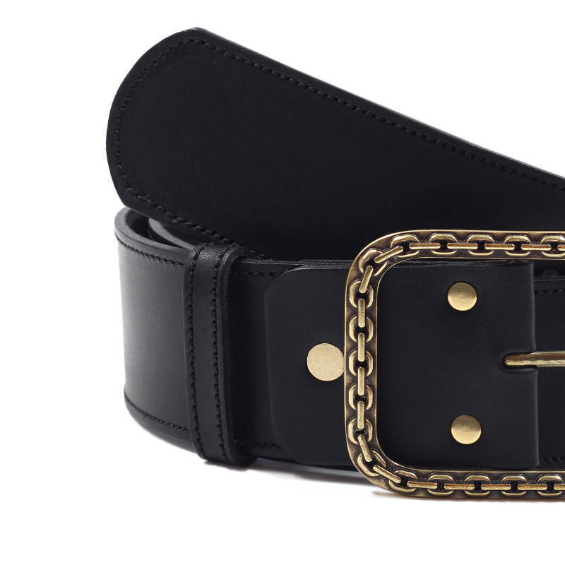 vue serree ceinture bijou cuir noir jules & jenn