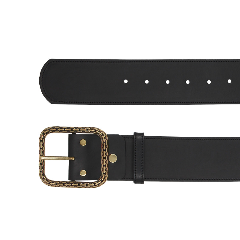 vue dessus ceinture bijou cuir noir jules & jenn