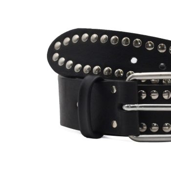 vue serree ceinture cloutee cuir noir jules & jenn