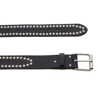 vue dessus ceinture cloutee cuir noir jules & jenn