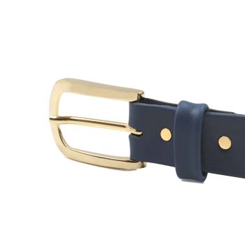 vue boucle ceinture essentielle cuir bleu jules & jenn