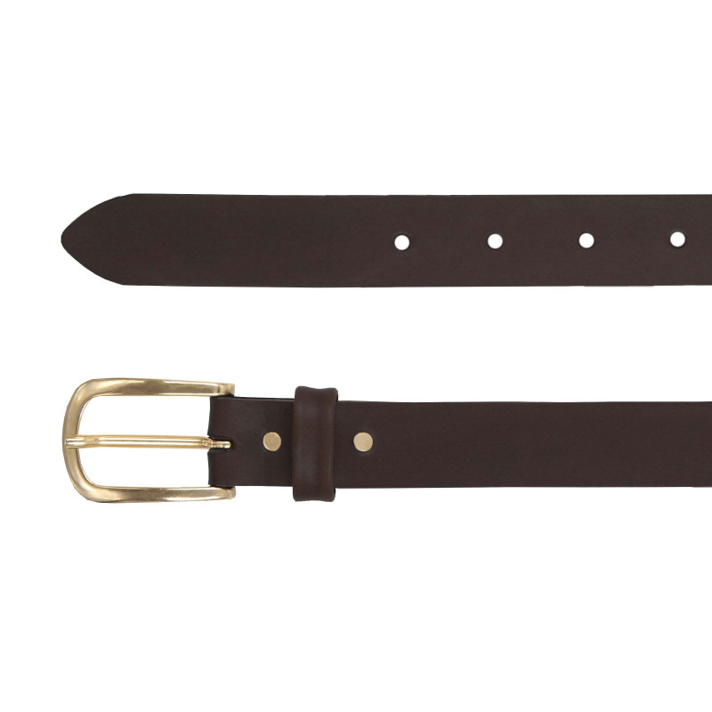 vue dessus ceinture essentielle cuir marron jules & jenn