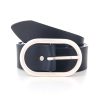 ceinture large cuir bleu jules & jenn